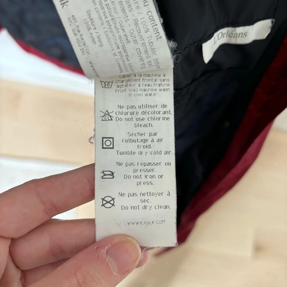 Kanuk Vintage Puffer Winter Coat Mid Long Red Size 2 or M Warm Hooded - Picture 10 of 12